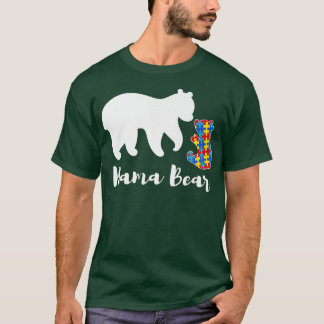 Mama Bear Autism Awareness Puzzle Piece Support Au T Shirt