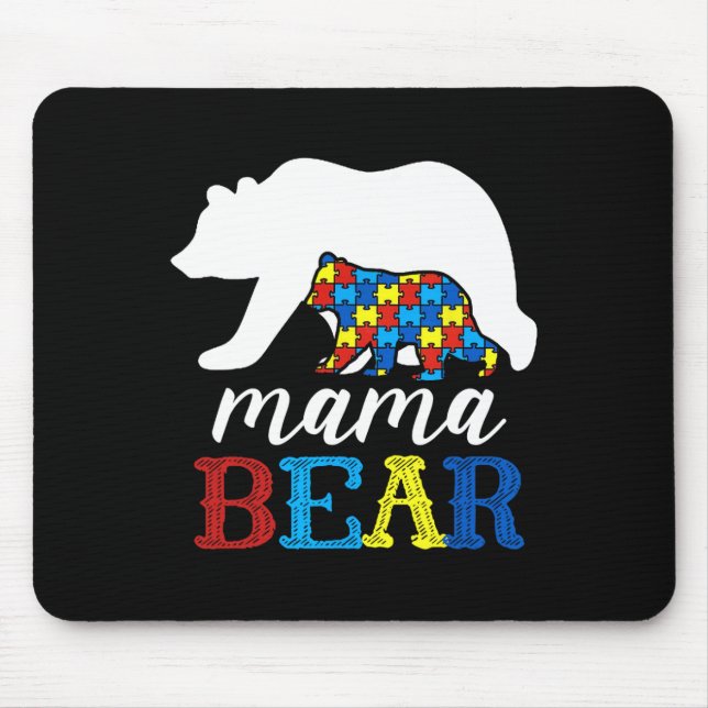 Mama Bear Autismmedvetenhet Pussel Mamma Present  Musmatta (Framsidan)