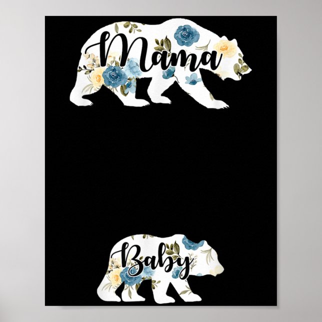 Mama Bear Baby Bear Pregnancy Pregnant Mom Mothers Poster (Framsidan)