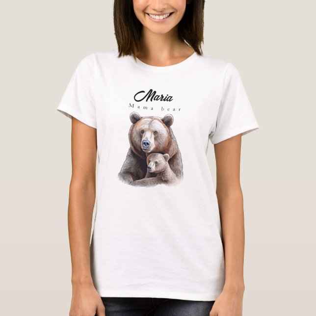 Mama Bear Custom Women's T-Shirt (Framsida)