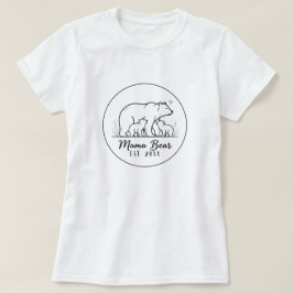 Mama Bear EST 2025 Circle Logo Line Art T Shirt