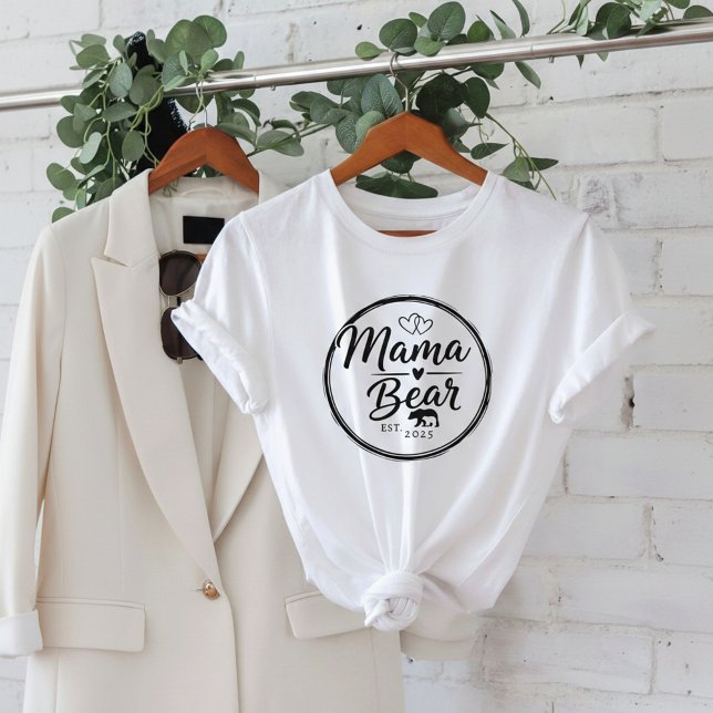 Mama Bear Est 20XX Wild Heart Line Art T Shirt (Skapare uppladdad)