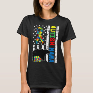 Mama Bear Matchande Familj Autism Medvetenhet Gåvo T Shirt