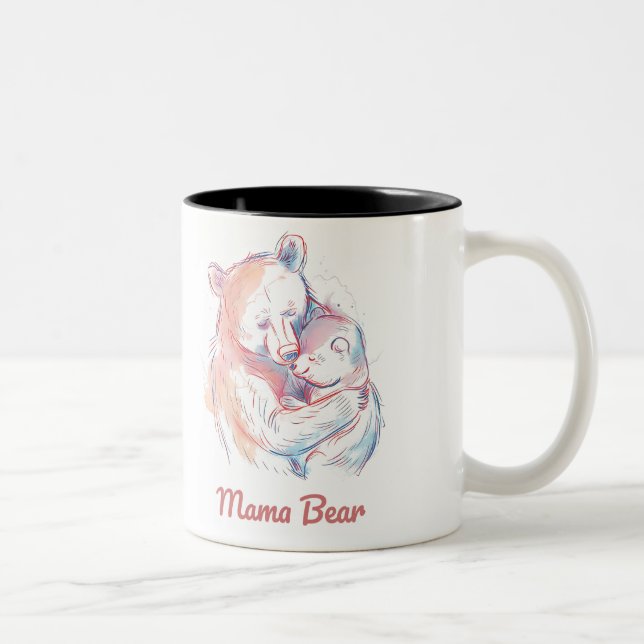 Mama Bear Mothers Day Två-Tonad Mugg (Höger)