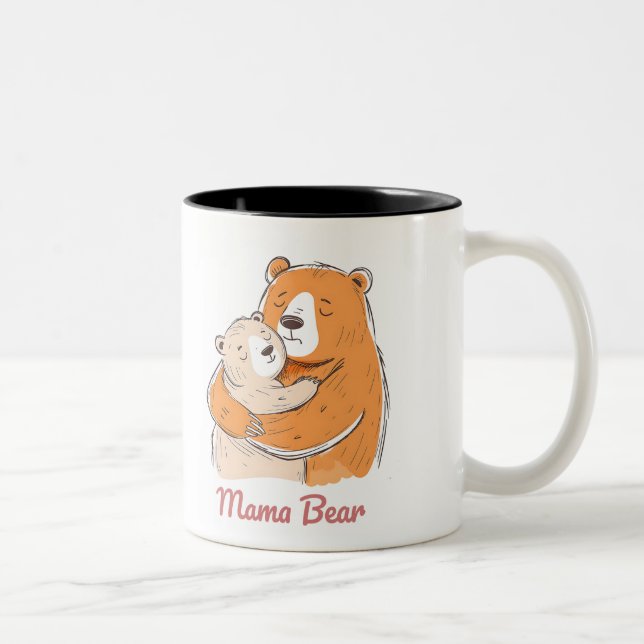 Mama Bear Mothers Day Två-Tonad Mugg (Höger)