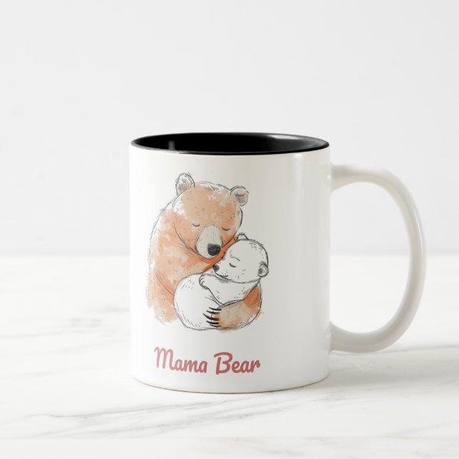 Mama Bear Mothers Day Två-Tonad Mugg (Höger)