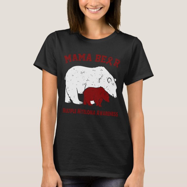 Mama Bear MULTIPELT MYELOM Medvetenhet T Shirt (Framsida)