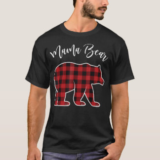 Mama Bear Pajama Red Buffalo Xmas Funny Family Chr T Shirt