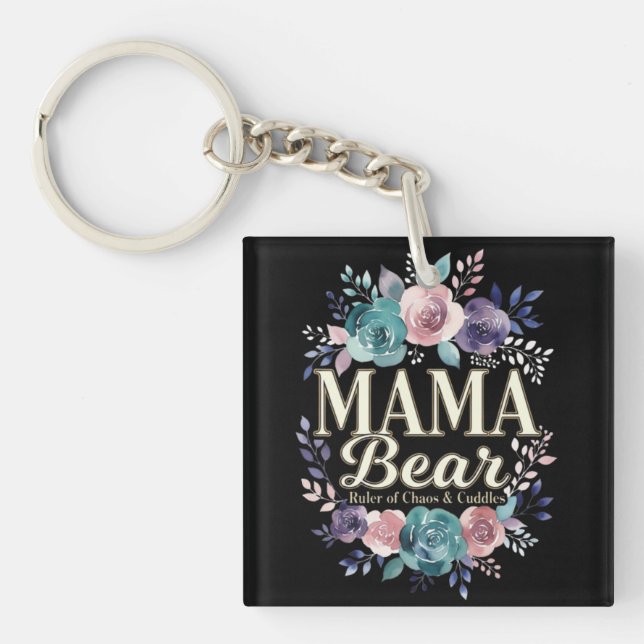 Mama Bear Ruler Of Chaos And Cuddles Floral Gift (Framsidan)