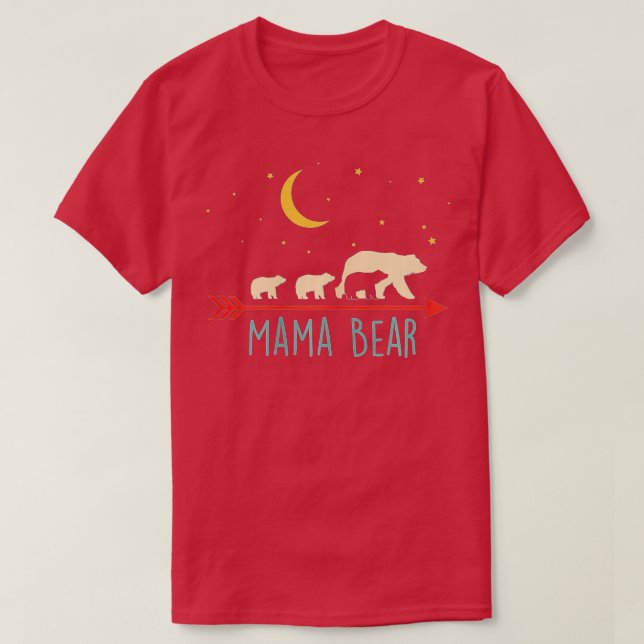 Mama Bear with 3 Cubs  Triple Blessed Mama Bear  T Shirt (Design framsida)