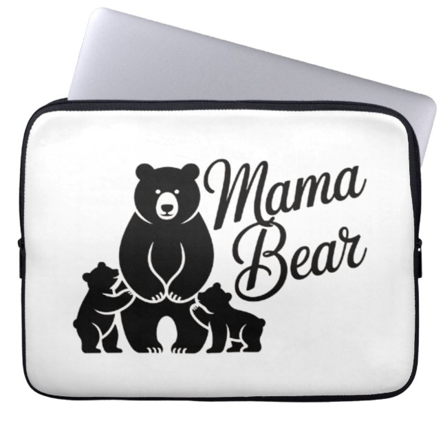 Mama Bear with Cubs Cute Family Bear Laptop Fodral (Framsidan)