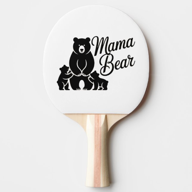 Mama Bear with Cubs Cute Family Bear Pingisracket (Framsidan)