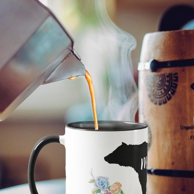 Mama Bear with Flowers and Name Mugg (Skapare uppladdad)