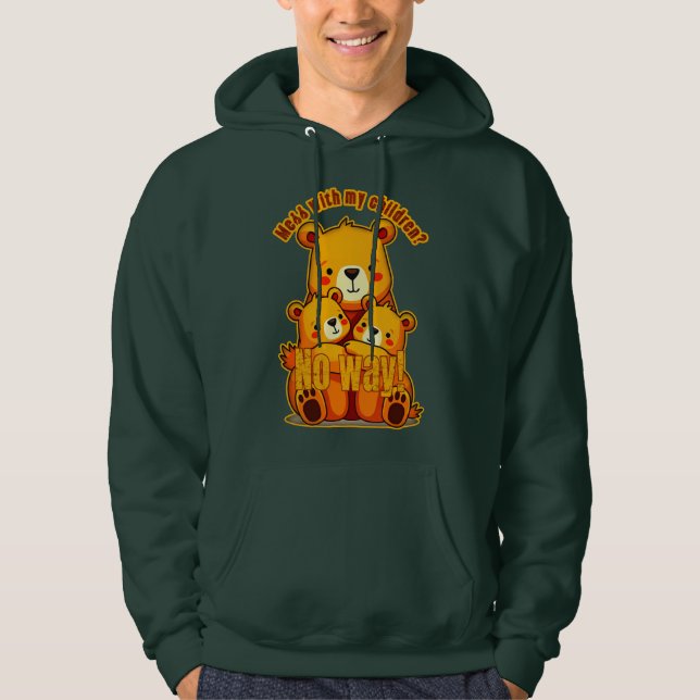 Mama Bear with My Cubs – Cute Family Bear Art Hoodie (Framsida)