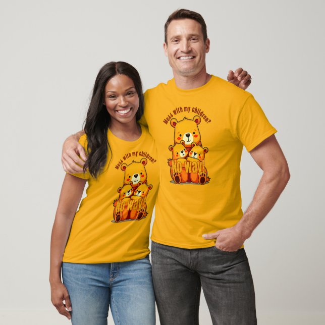 Mama Bear with My Cubs – Cute Family Bear Art T Shirt (Unisex)