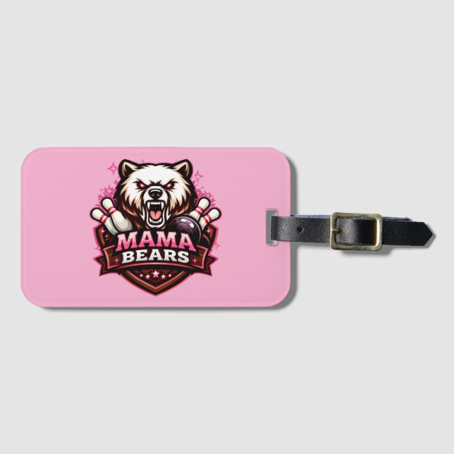 Mama Bears Bowling Team Logo Bagagebricka (Framsida horisontal)
