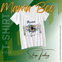 "Mama Bee" Damstorlek T-Shirt för Kvinnor