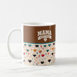 MAMA Behöver Kaffe Brun Vit Hjärtkaffeböna Kaffemugg