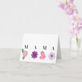 MAMA Blommig Fjäril, Mors Dagskort Kort
