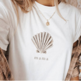 Mama Boho Beach Shell Baby Shower T Shirt