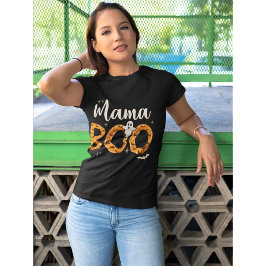 Mama Boo Halloween Naranja Lindo T Shirt