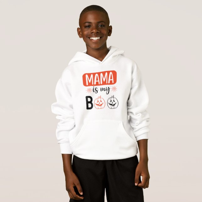 Mama Boo Red Black Halloween Family Matching  T Shirt (Hel framsida)