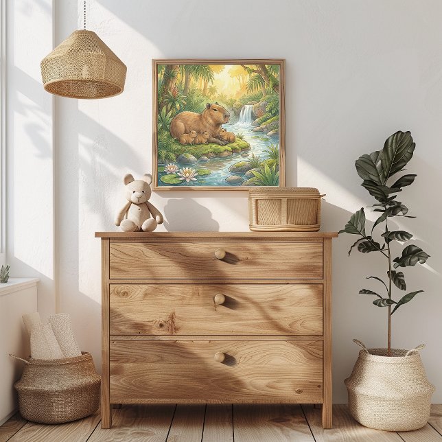 Mama Capybara and Babies Nursery Poster (Skapare uppladdad)