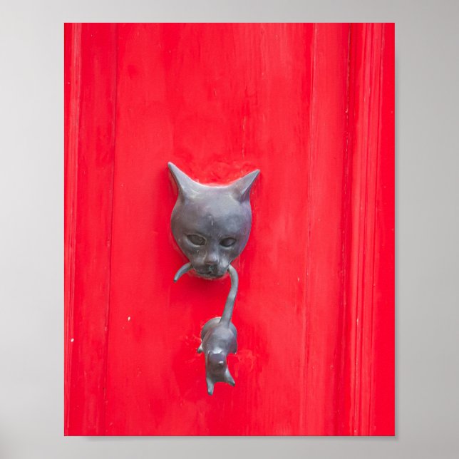 🐈 Mama Cat Knock, Knock! ❤️ Poster (Framsidan)