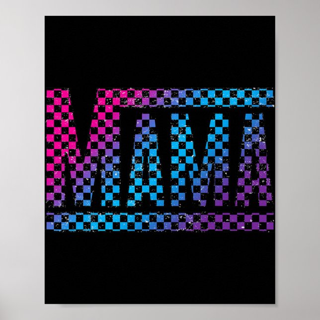 Mama Checkered Mommy New Mom Happy Mothers Day Mom Poster (Framsidan)