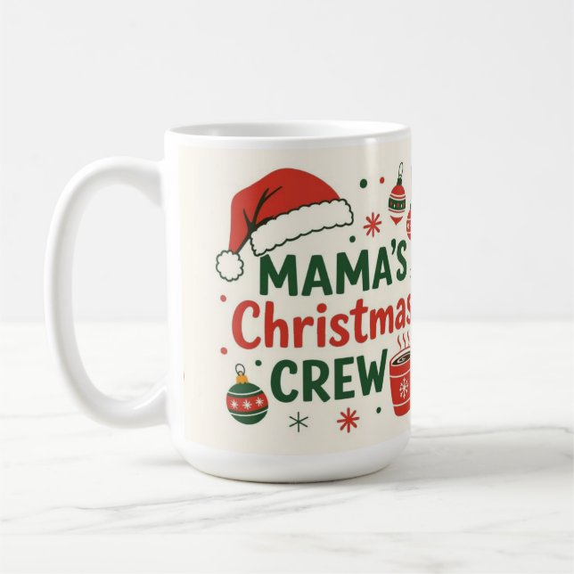 Mama Christmas crew ,coffee lover Kaffemugg (Vänster)
