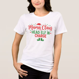 Mama Claus Chef Tomte Rolig Jul T-Shirt