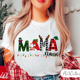 Mama Claus Christmas, Christmas, Red buffalo Mom. T Shirt