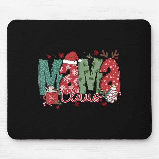 Mama Claus Christmas Pajama Santa Claus Family Mat Musmatta (Framsidan)