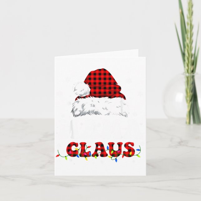 Mama Claus Funny Christmas Lights Pajama Family Ma Kort (Framsida)