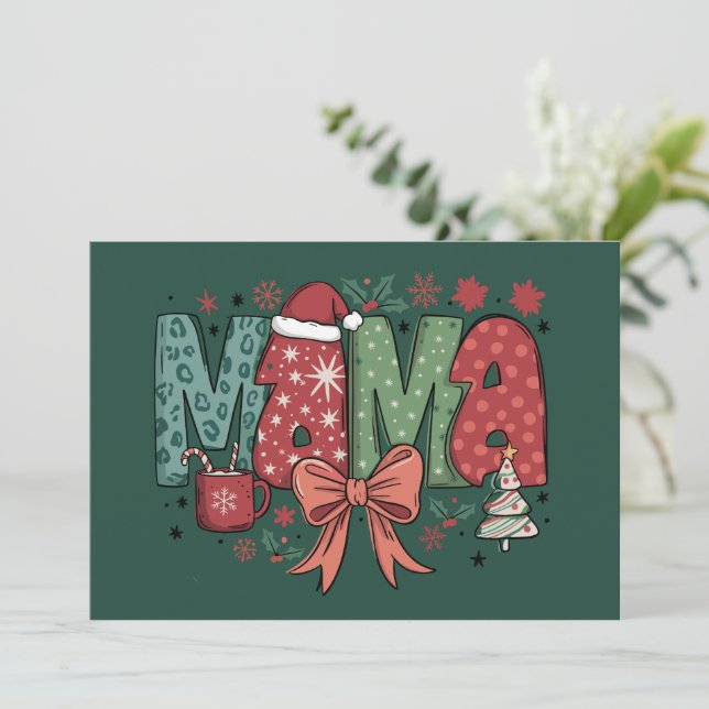 Mama Claus God Jul Present Till Mama Julkort (Stående Fram)