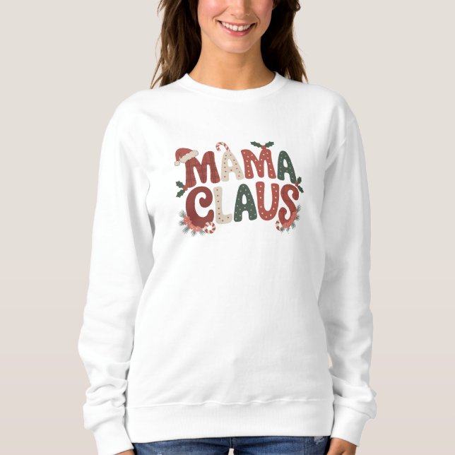 Mama Claus jul T Shirt (Framsida)
