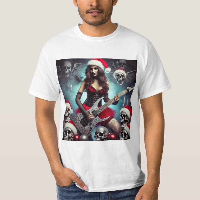 Mamá Claus Metalera: La Navidad Rockera T Shirt (Framsida)