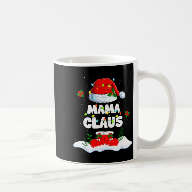 Mama Claus Santa Matching Family Christmas Lights  Kaffemugg (Höger)