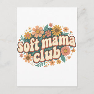 Mama Club Retro Blommig Mors Dag Vykort