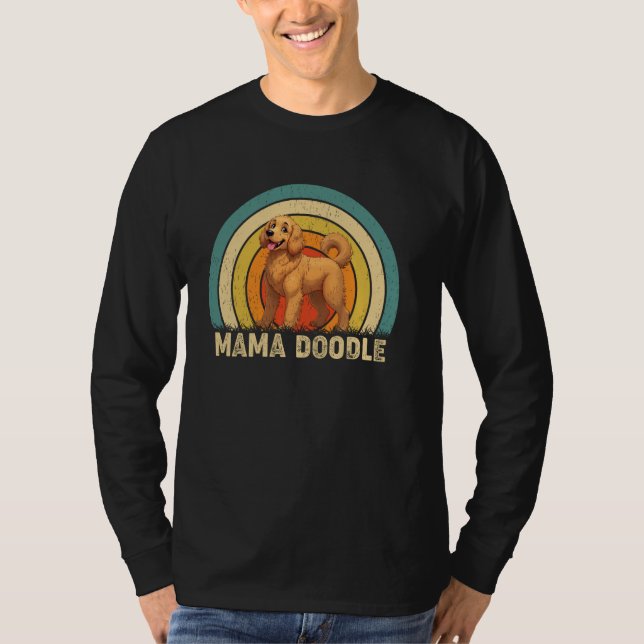 Mama Doodle Mom Mother's Day Goldendoodle Dog Girl T Shirt (Framsida)