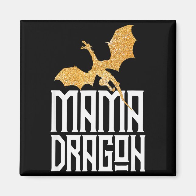 Mama Dragon Christmas Matching Family Tribe Mom Wi Magnet (Framsidan)