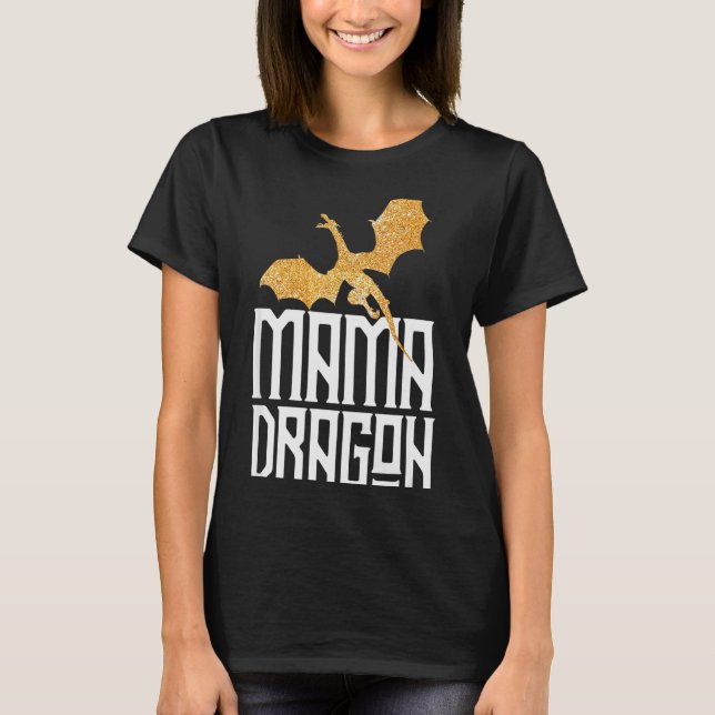 Mama Dragon Christmas Matching Family Tribe Mom Wi T Shirt (Framsida)