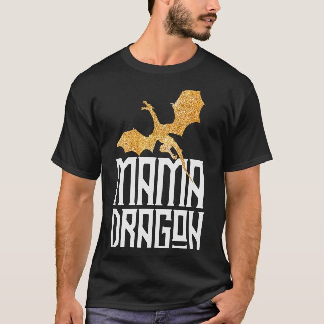 Mama Dragon Christmas Matching Family Tribe Mom Wi T Shirt (Framsida)