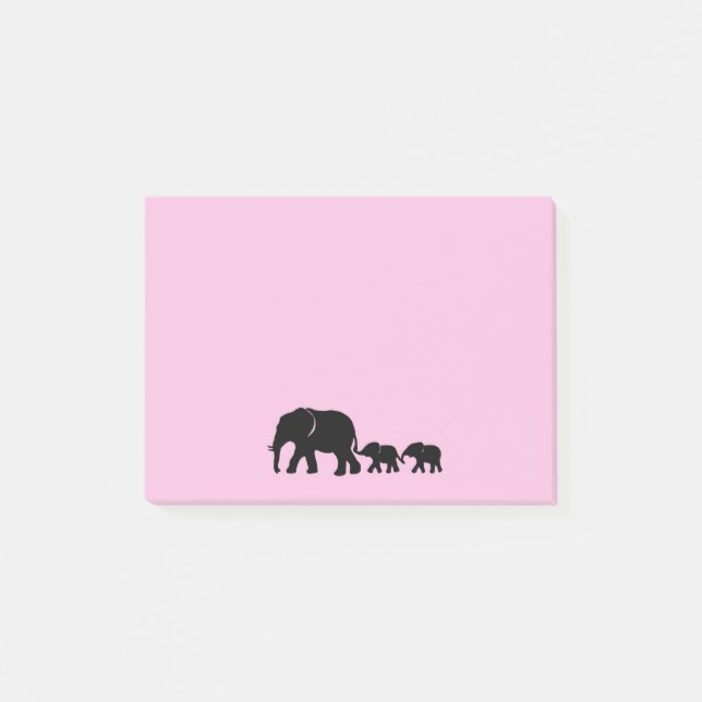 Mama Elefant med bebisar Post it-lappar Post-it Block (Framsida)