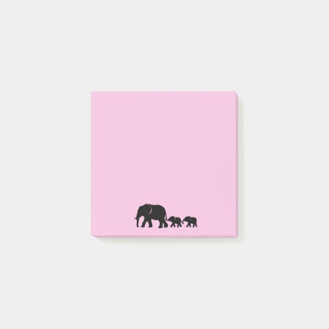 Mama elefant med bebisar Post it Notes Post-it Block (Framsida)