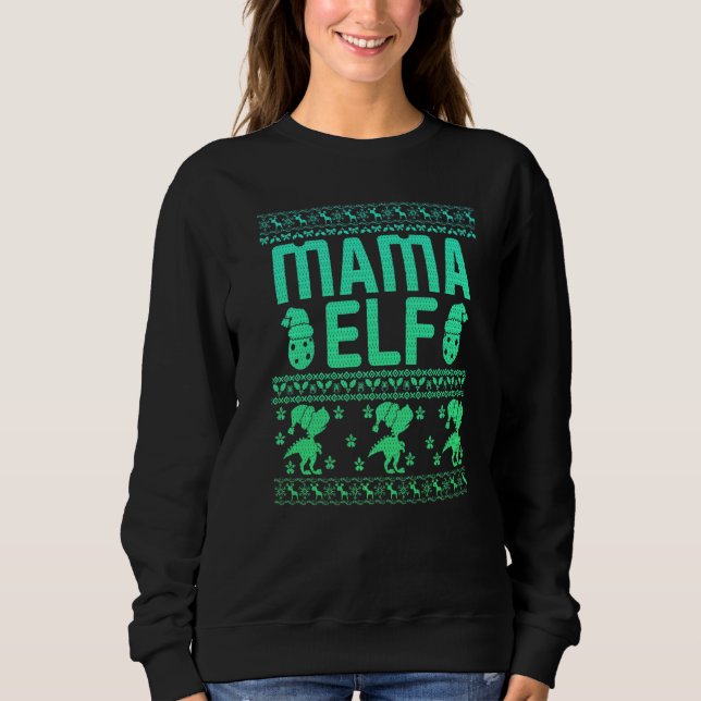 Mama Elf Christmas Family Ugly Xmas Christmas  2 T Shirt (Framsida)