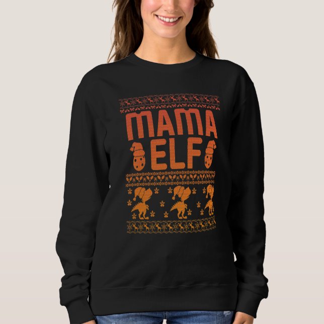 Mama Elf Christmas Family Ugly Xmas Christmas  4 T Shirt (Framsida)