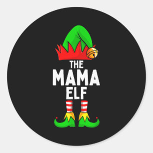 Mama Elf Matchande Familj Jul Kvinnor Runt Klistermärke