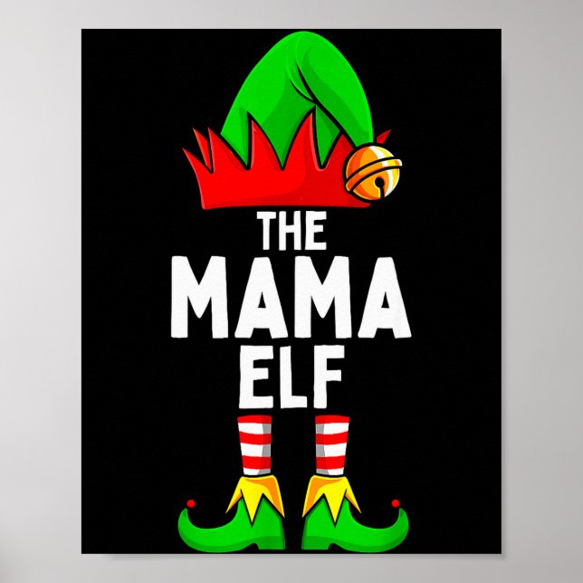 Mama Elf Matching Family Christmas Women  Poster (Framsidan)