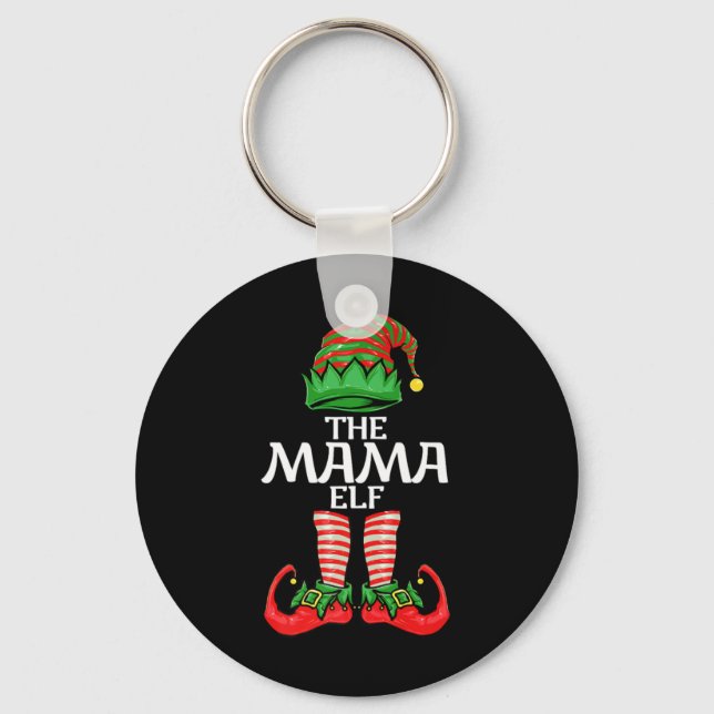 Mama Elf Mother Christmas Family Matching Group Pr Nyckelring (Framsida)